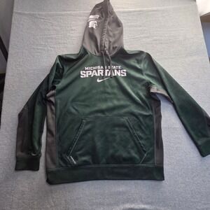 Nike Michigan State Spartans Therma Fit Hoodie Green Mens XL Pullover NCAA